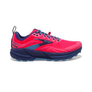 Brooks Cascadia 16 Trail Running Shoes - Womens, Red/Pink/Blue | IE-PIT174298